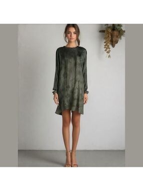 Maurices 24/7 Dress Womens Plus Size Green Black Floral Print Knee Length